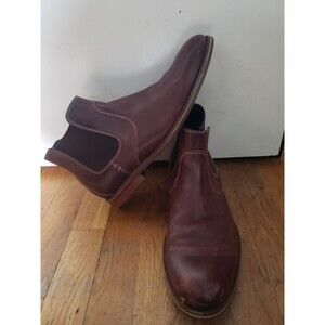 Johnston & Murphy Dark Brown Smooth Leather Chelsea Pull On Boots Mens 10